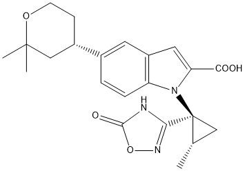 5-[(S)-2,2-二甲基四氫-2H-吡喃-4-基]-1-[(1S,2S)-2-甲基-1-(5-氧代-4,5-二氫-1,2,4-噁二唑-3-基)環(huán)丙基]-1H-吲哚-2-甲酸